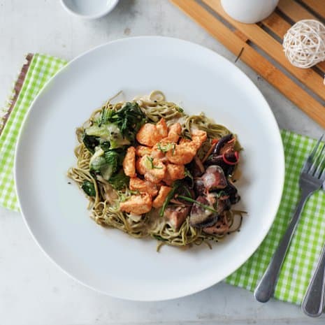 Soba Noodle with Miso Glazed Tofu