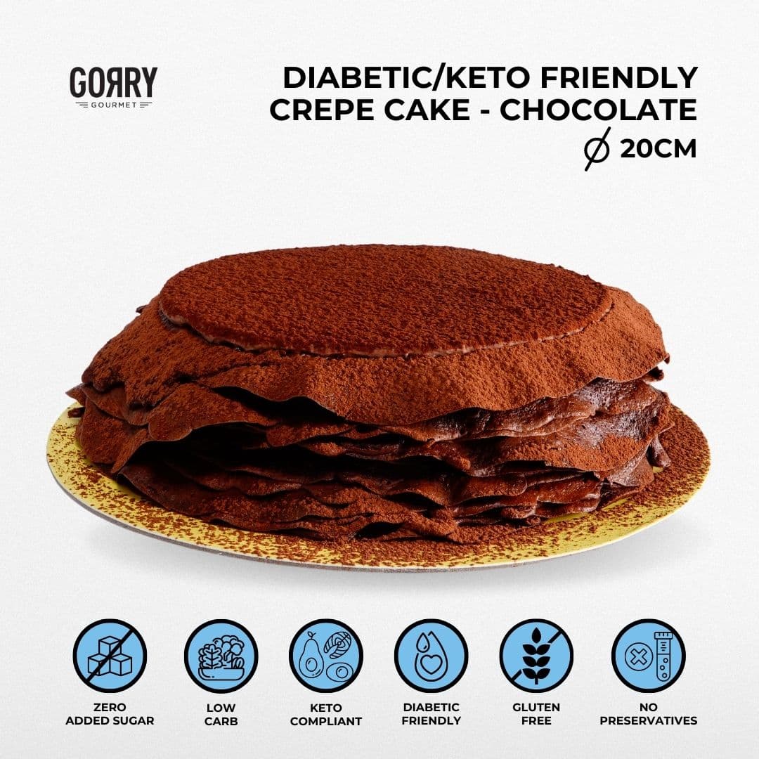 Diabetic / Keto Friendly Crepe Cake - Chocolate (Whole Cake - 20cm)