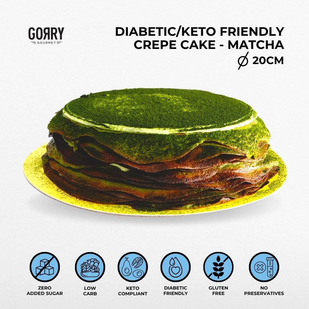 Diabetic / Keto Friendly Crepe Cake - Matcha (Whole Cake - 20cm)