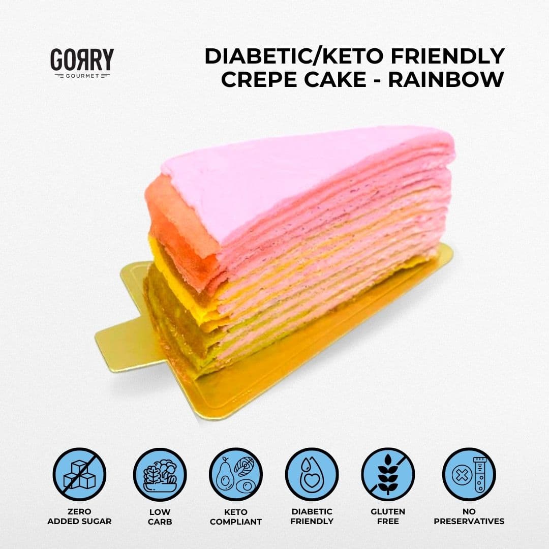 Diabetic / Keto Friendly Crepe Cake - Rainbow (1 Slice)
